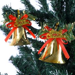 TAYHAA Set Of 12 Red Glittering Harmony Bells-2