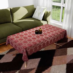 Kuber Industries Maroon Floral Anti-Skid Cotton 4-Seater Table Cover-28