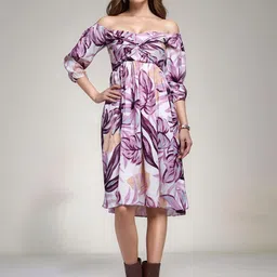 DressBerry Women Square Neck Floral Print Empire Dress-picture-38