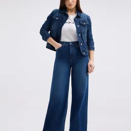 Pepe Jeans Women Wide Leg High-Rise Light Fade Stretchable Jeans-picture-18