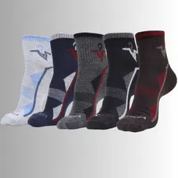 MJE Men Pack Of 5 Patterned Ankle Length Socks-image-12