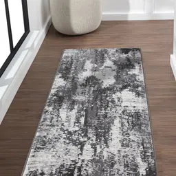 OBSESSIONS Grey & Cream-Color Printed Rectangular Bedside Runners-49