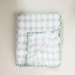 FREEDOM TREE Green & White Floral Printed Cotton AC Room Single Bed Dohar-image-62