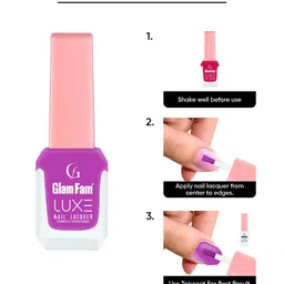 GlamFam Set Of 2 Glossy Finish Luxe Nail Lacquer - 12 ml Each - Grapevine 72 image 5