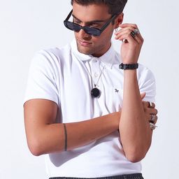 Markle Moro Men Solid Polo Collar Cotton Slim Fit T-shirt-image-75