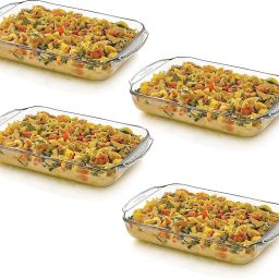 Glass Serving Bowl Borosilicate Glass Serve Rectangular and Oven Safe Glass baking Dish 1000ML-27