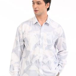 Estilocus Abstract Printed Drop-Shoulder Sleeves Oversized Cotton Shirt-15