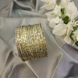 Sanjog German Silver Gold-Plated Cuff Bracelet-image-58