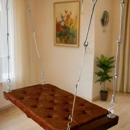JAIRI TRADERS Brown Wooden TuftedSwings-image-50