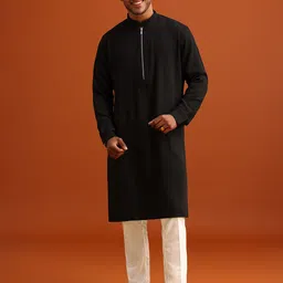 KALKI Fashion Men Textured Kurta with Trousers-picture-30