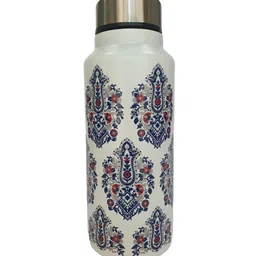 MAATIR DESIGNS White & Blue Single Stainless Steel Printed Single Wall Vacuum Water Bottle-image-61
