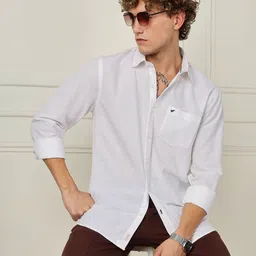 INVICTUS Slim Fit Button-Down Collar Cotton Linen Casual Shirt-image-117