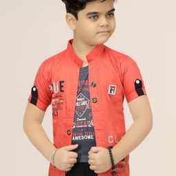 FASHION GRAB Boys Typography Printed Pure Cotton Slim Fit Shirt-image-30