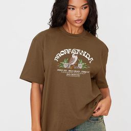 MISCHIEF MONKEY Women Printed Drop-Shoulder Sleeves Applique T-shirt-image-105