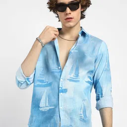 Campus Sutra Men Comfort Opaque Printed Casual Shirt-image-58