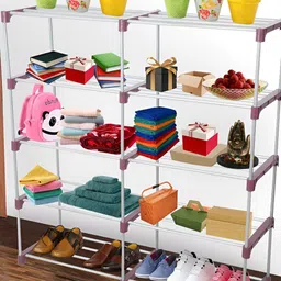 Decent Hut Maroon 10 Shelves Foldable Shoe Rack-42
