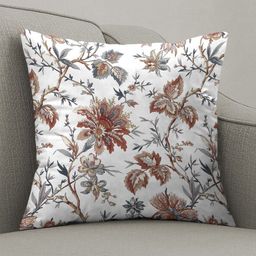 CASABLEU White & Beige 2 Pieces Floral Printed Square Cushion Covers-image-78