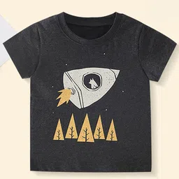 LULU & SKY Boys Typography Printed Organic Cotton Raw Edge T-shirt-picture-17
