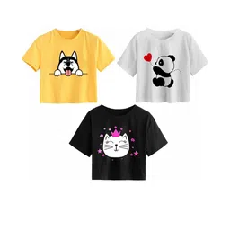 Girls Casual Cotton Blend Crop Top (Multicolor, Pack of 3)-image-91