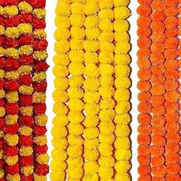 Myntra Elegant Homes Plastic Artificial Marigold Hanging Garlands-picture-16