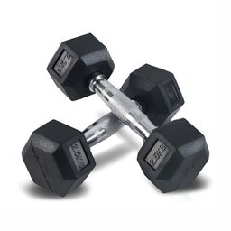 HackerX Set Of 2 Rubber Coated Fixed Weight Dumbbells 2.5 kg Each-23