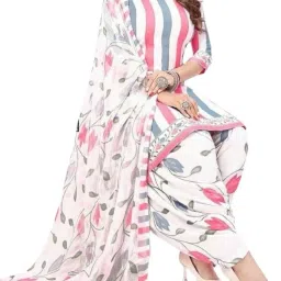 Unstitched Crepe Salwar Suit Material Printed-image-8