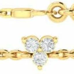 Diamtrendz Jewels Three Stone Trio BIS Hallmarked Pure Gold Yellow Gold 14kt Cubic Zirconia Bracelet-image-35