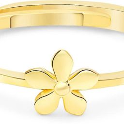 Sterling silver Golden Tiny Flower adjustable ring for women with 925 stamped Sterling Silver Rhodium Plated Ring-image-19