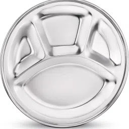 Stainless Steel Round Lunch Dinner Plate, Bhojan Thali 4 in 1 Compartments Dinner Set-image-65