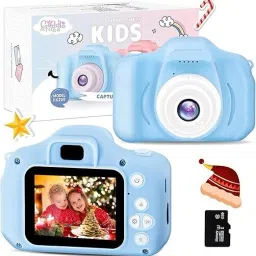aizmart Magic Baby Blue 1080P HD Kids Digital Video Camera with 2 Lens/2 Inch Screen 3D Camera-image-20