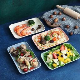 keshuenterprise rectangular dinner reusable serving trays (Random, Pack of 4) Sizzler Tray image 3