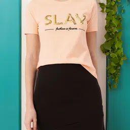 DressBerry Dazzling Touch Sequinned & Embroidered T-shirt-image-79