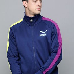 Puma Men Blue Pink Colourblocked Quilted Iconic T7 Track Jacket PT (s) Jacket-51