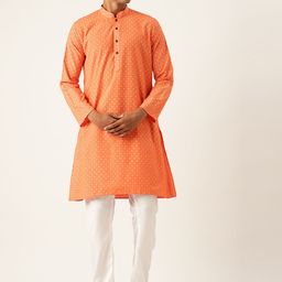 Armaan Ethnic Men Ethnic Motifs Printed Regular Pure Cotton Kurta With Pyjamas-17