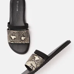 Van Heusen Woman Snakeskin Print Open Toe Flats-66