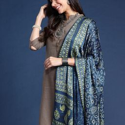 Taavi Ethnic Motifs Printed Block Print Dupatta-picture-19