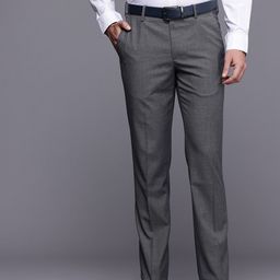 Louis Philippe Men Textured Slim Fit Formal Trousers-picture-30
