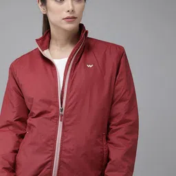 Wildcraft Women Maroon Embroidered Lightweight Sporty Jacket With Jacket Cover-image-51