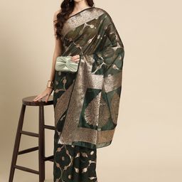 Silk Land Woven Design Zari Banarasi Saree-image-6
