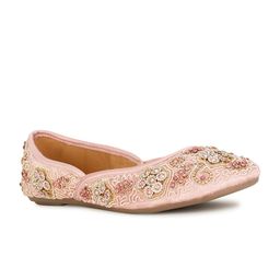 Bata Pink Embellished Ethnic Mojaris-picture-50
