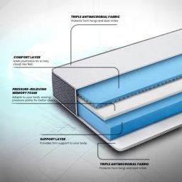 Duroflex LiveIn - Anti Microbial Fabric 8 Inch Double Size Memory Foam Mattress image 2