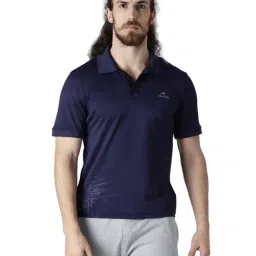 ALCIS Navy Printed Polo T-Shirt-image-56