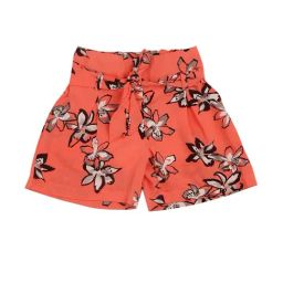 Tiny Girl Kids Peach Floral Print Shorts-image-18