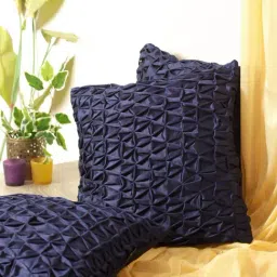 Romee Navy Polyester Cushion Covers (40 x 40 cm) - Set of 3-18