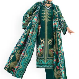 DRAVINAM Trends Floral Printed Thread Work Unstitched Dress Material-image-68