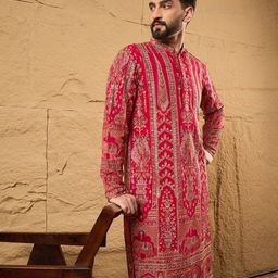 House of Pataudi Men Ethnic Motifs Printed Daily Straight Kurta-picture-33