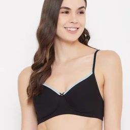 Clovia Black Non Wired Padded T-Shirt Bra-image-43
