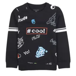 Plum Tree Kids Black Printed Sweatshirt-image-43
