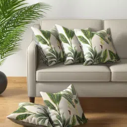 Petal Home Bali Off White Cotton Cushion Covers - Set of 5-image-85