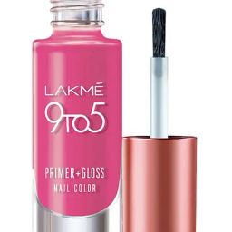 Lakme 9 to 5 Primer & Gloss Nail Color Pink Pace - 6 ml-image-1